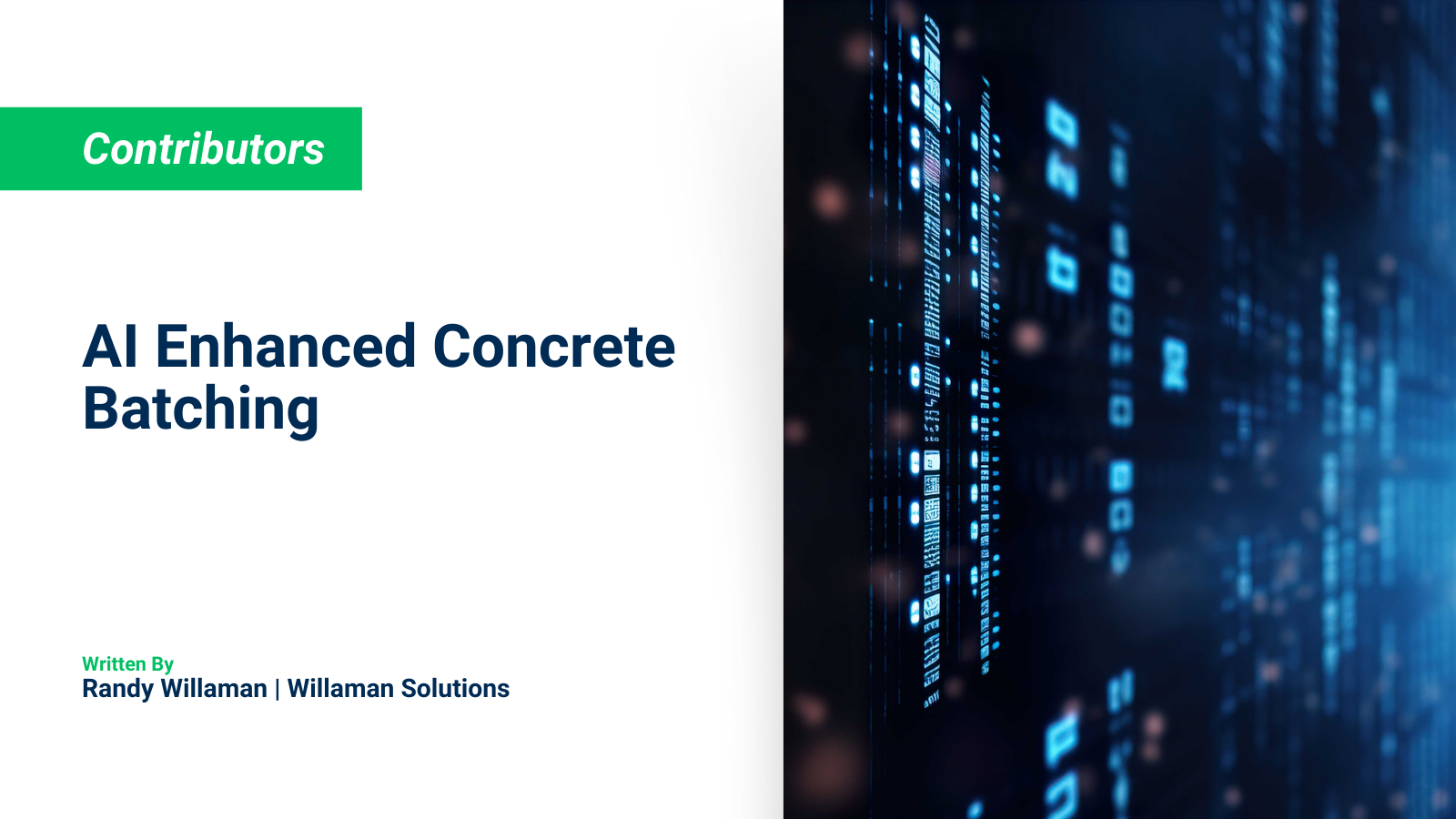 Taking advantage of AI-enhanced concrete batching capabilities
