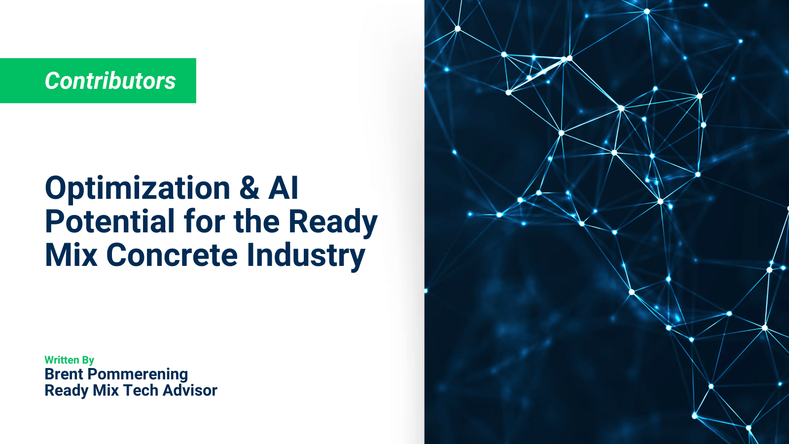 Optimization & AI Potential for the Ready Mix Concrete Industry