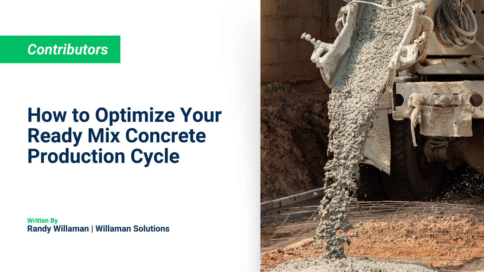 How to optimize your ready mix concrete production cycle